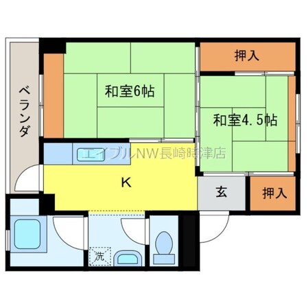 ビレッジハウス琴海２号棟の物件間取画像